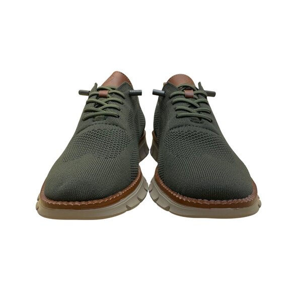 Leisure Men’s Green & Brown Knitted Mesh Lace-Up Casual Oxford Shoes Size US8 main image 4